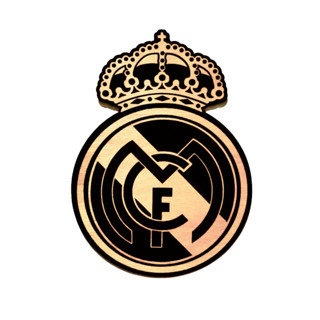 ป้ายตกแต่งติดผนัง  เรอัล มาดริด real madrid ลายไม้เคลือบเงา