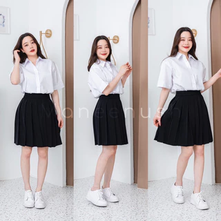 กระโปรงพลีท ยาว 18", 20" Free Size(เอว23-30) / XL(เอว30-42) กระโปรงนักศึกษา