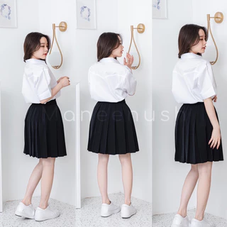 กระโปรงพลีท ยาว 18", 20" Free Size(เอว23-30) / XL(เอว30-42) กระโปรงนักศึกษา