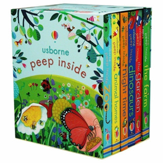 📖Usborne Peep Inside  6 เล่ม garden farm dinosaurs zoo แผ่นเปิดปิด (lift-the-flap)  popup