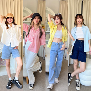 Theyourlooks ♡ พร้อมส่ง Pastel Shirt เสื้อเชิ้ตแขนสั้น สีพาสเทล 🪺🥣🛼