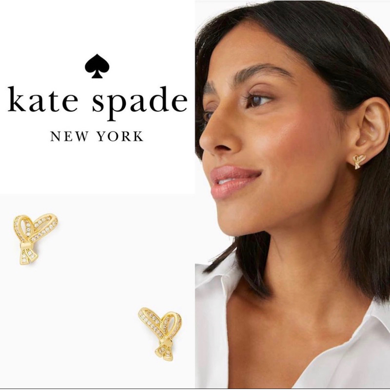 Kate Spade ♠️ All Tied Up ต่างหูทองชุบ ของแท้