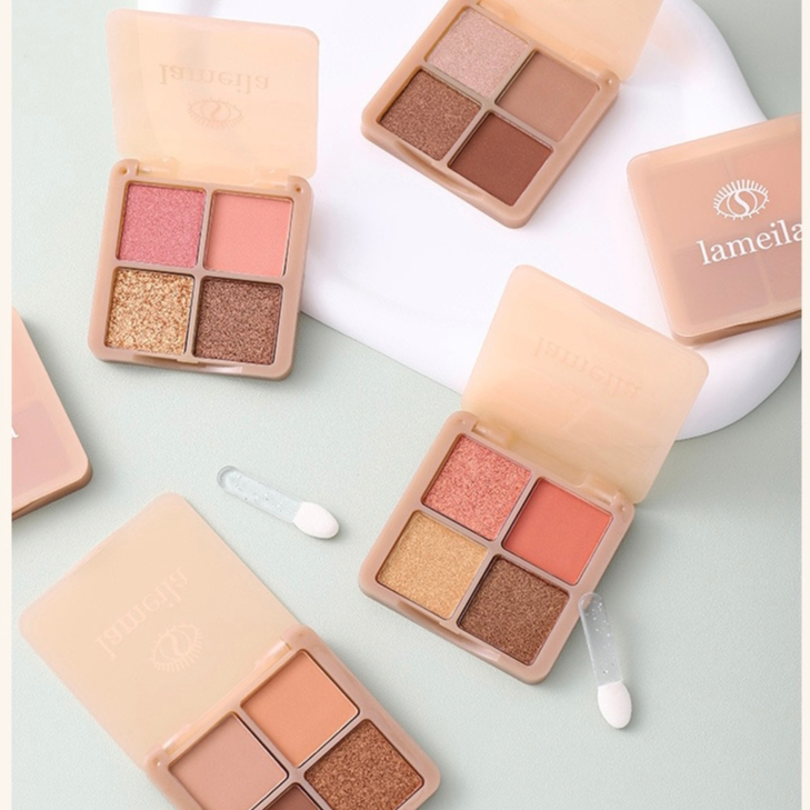 Y5187 LAMEILA พาเลทอายแชโดว์4สี เนื้อดินน้ำมัน สีสวย ติดทน กันน้ำ4ช่อง