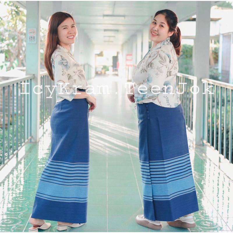 ผ้าถุงสำเร็จอัดกาว แบบป้ายติดตะขอกระดุม ผ้าฝ้ายแท้ทอมือ รุ่นขนมชั้นคอลเลคชั่น ราคา ถูกที่สุด ดีลบีเคเค แกลเลอรีภาพที่ 3