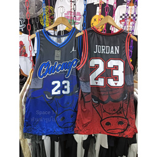 🏀เสื้อบาสเก็ตบอล จอร์แดน Number23 ผ้าไมโคร ใส่ออกกำลังกายได้