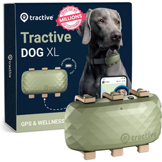 Tractive DOG XL - GPS Dog Tracker ปลอกคอ GPS ไม่จำกัดระยะ สำหรับสุนัขขนาดใหญ่ GPS หมา เครื่องติดตามสัตว์เลี้ยง