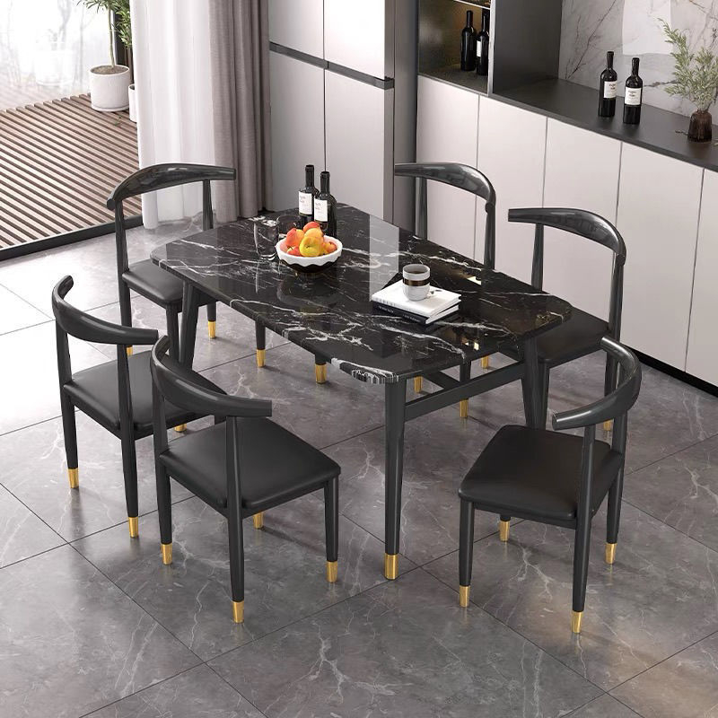 ชุดโต๊ะกินข้าว พร้อมเก้าอี้ 4-6 ตัว โต๊ะวางอาหารลายหินอ่อน กาแฟ ทำงาน Table Set