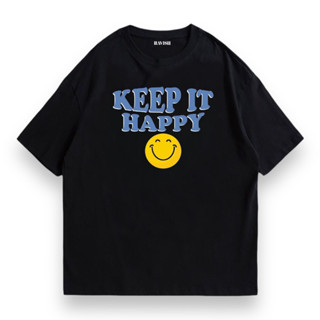 เสื้อยืดลายยิ้ม keep it happy😀