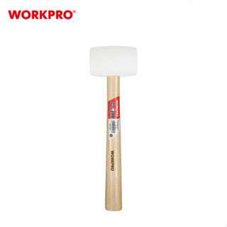 WORKPRO ค้อนยางด้ามไม้ 450 กรัม (16 ออนซ์) (สีขาว/สีดำ)