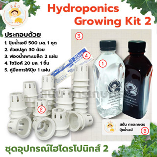 *ส่งด่วน* ชุด อุปกรณ์ปลูกผักไฮโดรโปนิกส์ ปลูกผักไร้ดิน ปลูกผักไฮโดร hydroponic ปุ๋ยเอบี ผักสลัดและผักไทย (ชุดอุปกรณ์ 2)