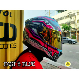 หมวกกันน็อค ID SPARTAN BT 2023 ลาย FAST 8 BLACK / BLUE