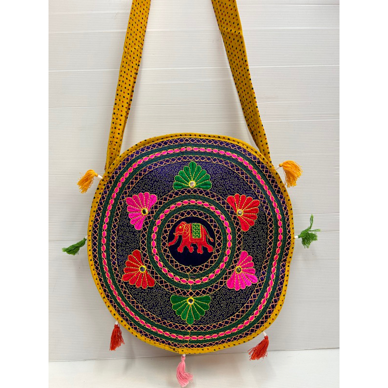 [พร้อมส่ง] กระเป๋าอินเดียทรงกลม Indian Circle Bag Elephant Bag