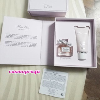 (set) ชุดน้ำหอมและบอดี้มิ้ลค์โลชั่น MISS DIOR EDP 5ml หัวแต้ม และ Body Milk lotion 20ml บรรจุในกล่องเซ็ต