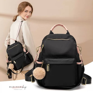 Marimaribag กระเป๋าเป้ สะพายข้างได้ ดีไซน์สวยเรียบหรู กันน้ำ น้ำหนักเบา ทำความสะอาดง่าย มีให้เลือก 5 สี รับประกันความสวย