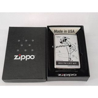 ZIPPO 207  WINDY DELUXE  GIFT BOX   STREET CHROME COLOR IMAGE   สีเงินผิวโครเมี่ยม  ลายแบบสกรีน  ของใหม่ไม่ผ่านการใช้งาน