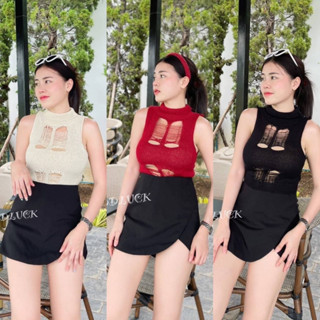 crop..shop เสื้อเเฟชั่นสุดฮอต ขาดไม่ได้กับเสื้อแฟชั่นตามกระแสเทรนด์ขาดกำลังมา ทรงคอแขนกุดแต่งขาดหน้า เป็นงานผ้าไหมพรม