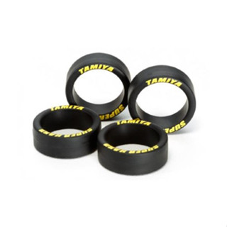 ยางSuper Hard ล้อกลางสกรีนเหลือง Tamiya 95080 – Super Hard Low-Profile Tires (w/Yellow Lettering) หายากค่ะ