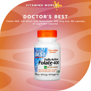 Doctors Best, Folate 400, full effect with Quatrefolic, 400 mcg size, 90 capsules of vegetable capsules. (V.593)