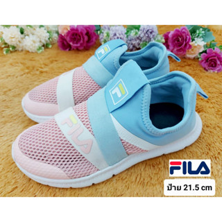 [ป้าย 21.5 cm] รองเท้าเด็ก Fila สีสวยหวาน ใหม่ทุกจุด