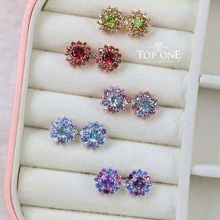 Top1jewelry ต่างหูพลอยแท้ มีหางหนู