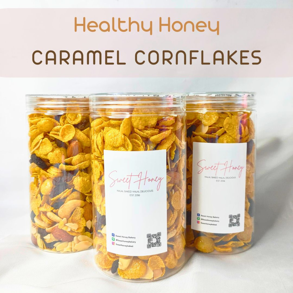 [ฮาลาล] Cornflakes caramel คอนเฟลคคาราเมล คอนเฟลค คาราเมล ขนมสุขภาพ