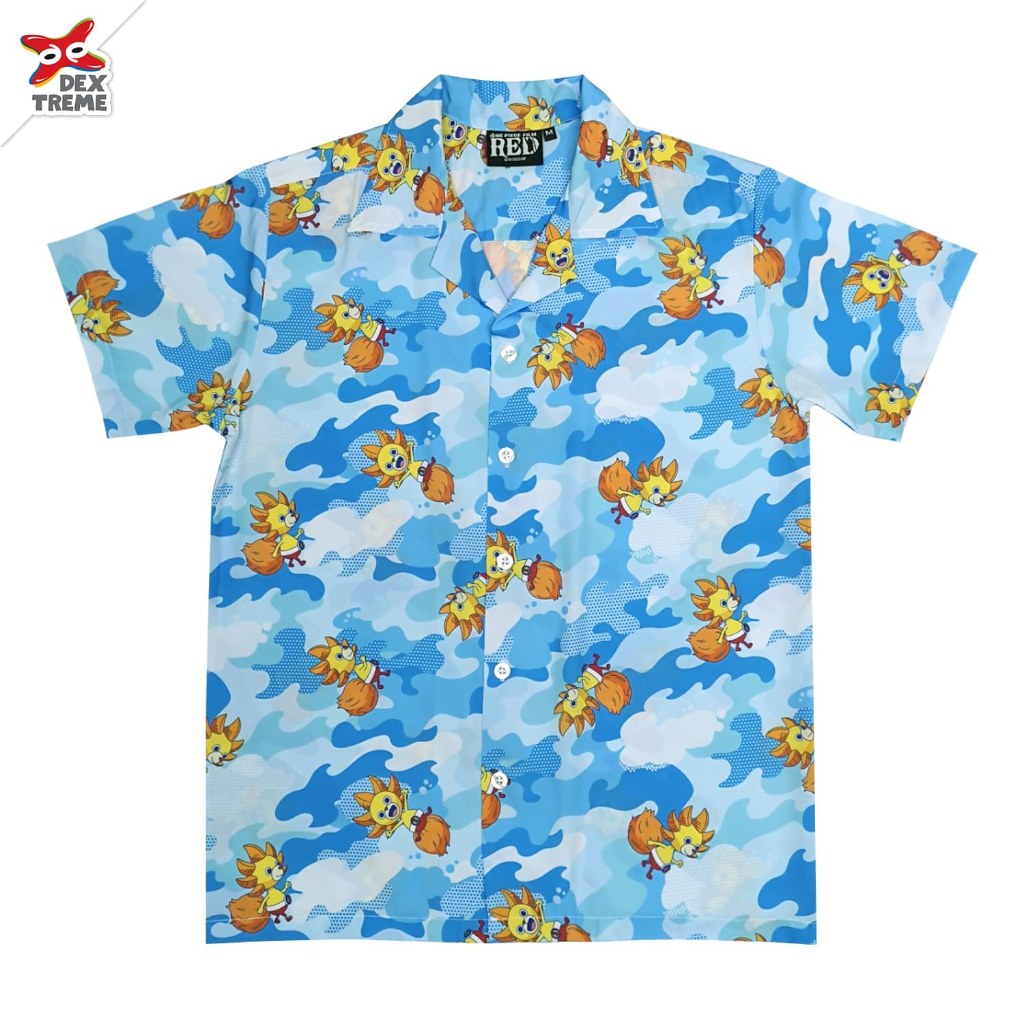 Dextreme เสื้อฮาวายวันพีซ (DOP-1708) Hawaii shirt One Piece สีฟ้า