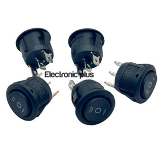 แพ็ค 2ตัว Push Switch สวิตซ์ 3ขา  3ทาง  KCD1-2 6A 250V  19mm (กลม)