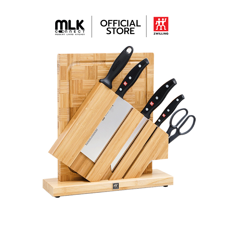 ZWILLING ชุดมีดสแตนเลสสตีล 7 ชิ้น รุ่น TWIN POLLUX Fudao มีความคมและทนทาน  สีเงิน ด้ามสีดำ N30769005