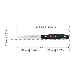 ZWILLING มีดปอกผักผลไม้ สเตนเลสสตีล 100 มม. รุ่น Twin Pollux ด้ามสี Black N30720100