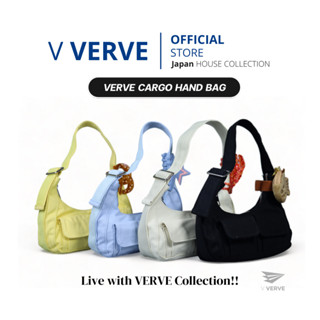 VERVE - กระเป๋าทรงพระจันทร์เสี้ยว Live with VERVE Collection. สะพายไหล่ ผ้า Canvas คุณภาพสูง Cargo style