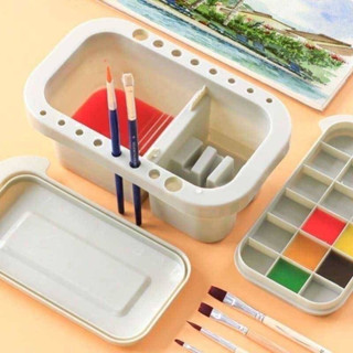 ส่งไว! Paint Brush 3in1 Washbox กล่องล้างพู่กัน ที่ล้างพู่กัน อุปกรณ์ศิลปะ 3in1  หนึ่งในปัญหาศิลปะ ศิลปเปอะ คือแปรงเลอะ