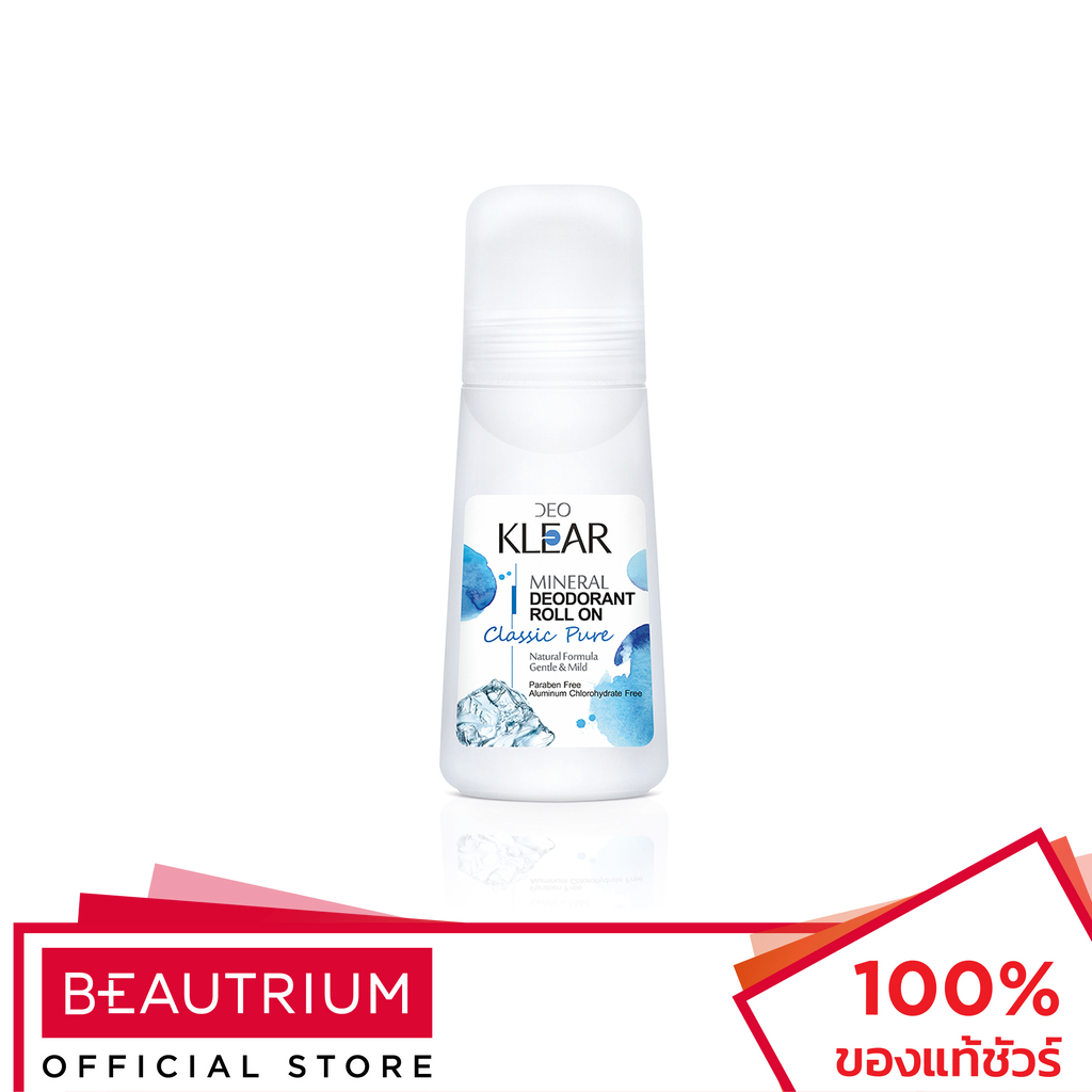 DEOKLEAR Classic Pure Mineral Deodorant Roll On ผลิตภัณฑ์ระงับกลิ่นกาย 65ml