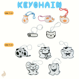 Acrylic Keychain พวงกุญแจอะคริลิคห้อยตกแต่งกระเป๋า (รุ่นติดพวงกุญแจไข่ปลา) ขนาด 3 cm, 5 cm | a cat in my tummy