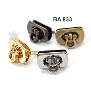 BA 833 ตัวล็อคฝากระเป๋า แบบพับ ขนาด25x13mm. Zinc Alloy Handbag/Purse Snap Lock