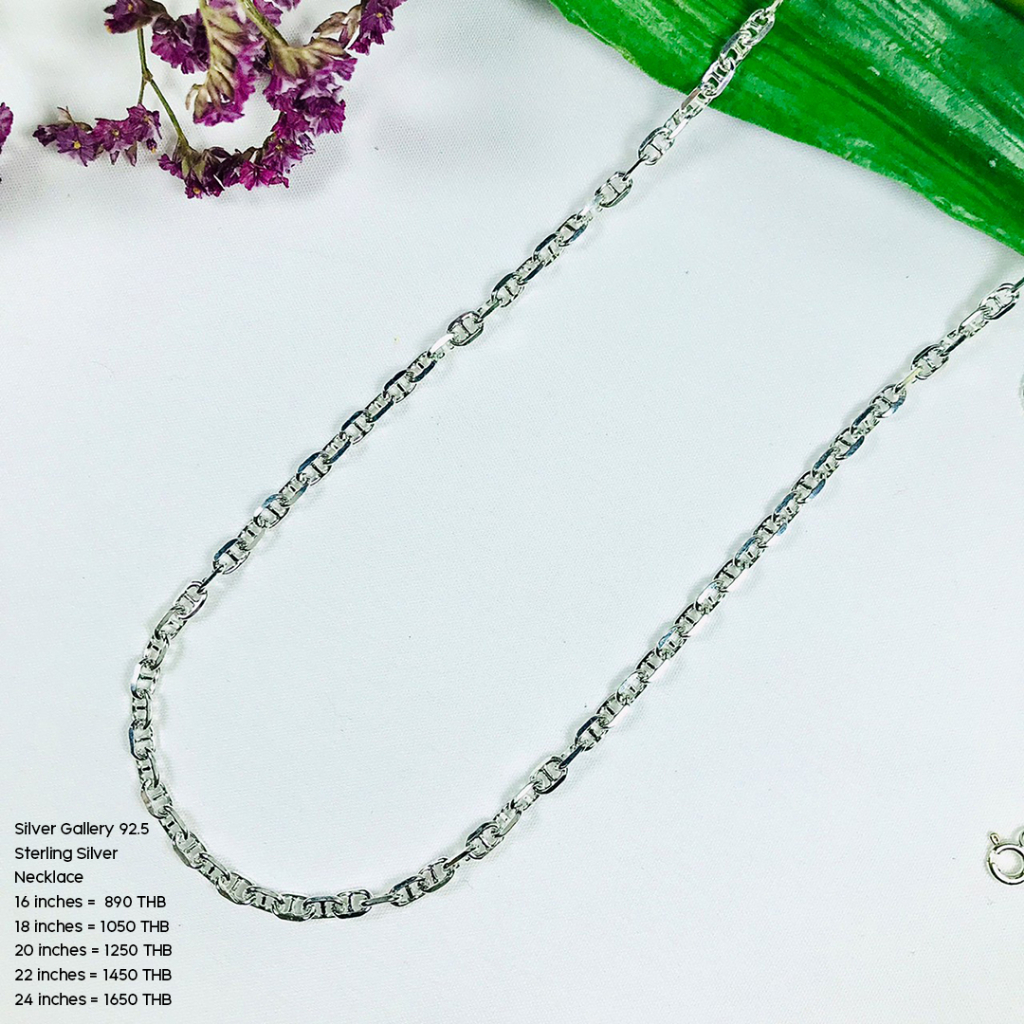 สร้อยคอเงินแท้ 92.5 สร้อยคอ สร้อยเงิน เครื่องเงิน Silver Necklace Sterling Silver LN0001 สร้อยกุชชี่