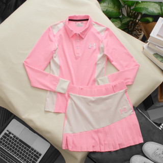 ชุดออกกำลังกายผู้หญิง เสื้อแขนยาว กระโปรงมีซับในขาสั้น UN54