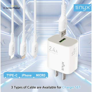 ใหม่ ชุดชาร์จ【ENYX】รุ่น S-1X ชุดชาร์จพร้อมสาย จ่ายไฟ 2.4A/12W ForIP/ Micro /Type-C