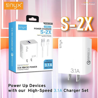 ใหม่ ชุดชาร์จ ENYX รุ่น S-2X ชุดชาร์จพร้อมสาย จ่ายไฟ 3.1A/18W ForIP/ Micro /Type-C ที่ชาร์จมือถือ ชาร์จไว รุ่นใหม่ล่าสุด