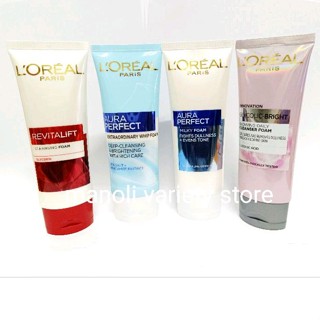 100 มล Loreal milky whip foam ลอรีอัล ปารีส ไวท์ มิลค์กี ออร่า วิปโฟม โฟมล้างหน้า Glycolic ไกลโคลิค