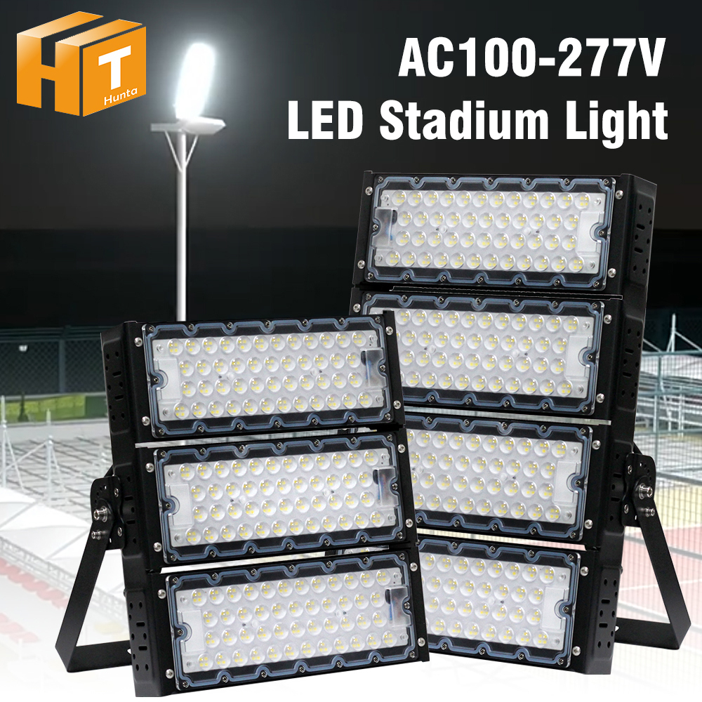 โคมไฟสนามกีฬา AC100-277V LED ความสว่างสูงและพลังงานสูง IP66 กันน้ำ 300W/400W LED โคมไฟสนามกีฬา โรงละคร อุโมงค์ สะพานจราจ