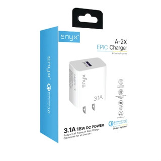 ใหม่ หัวชาร์จENYX รุ่น A-2X 1USB หัวชาร์จ Fast Charger 3.1A Smart Chip 18W ชาร์จไวขึ้น 2 เท่า