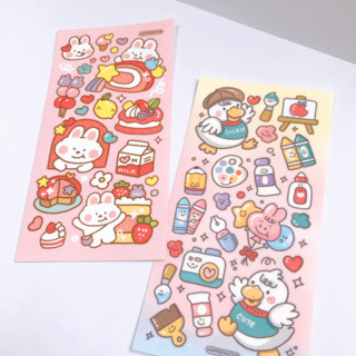 (พร้อมส่ง) สติกเกอร์น่ารัก สติกเกอร์เป็ด สติกเกอร์กระต่าย sticker