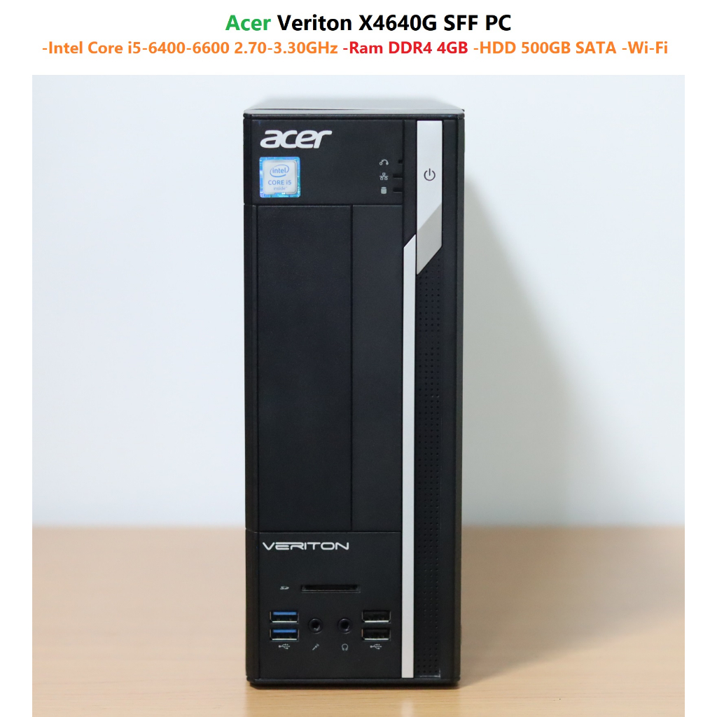 Acer Veriton X4640G SFF PC -Intel Core i5-6400-6600 2.70-3.30GHz -Ram DDR4 4GB -HDD 500GB SATA -Wi-F