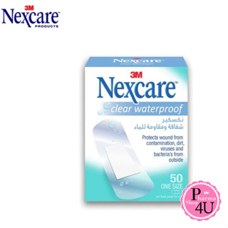 3 M Nexcare Clear Waterproof Bandages 50 ชิ้น/box พลาสเตอร์ใส กันน้ำ  #11064