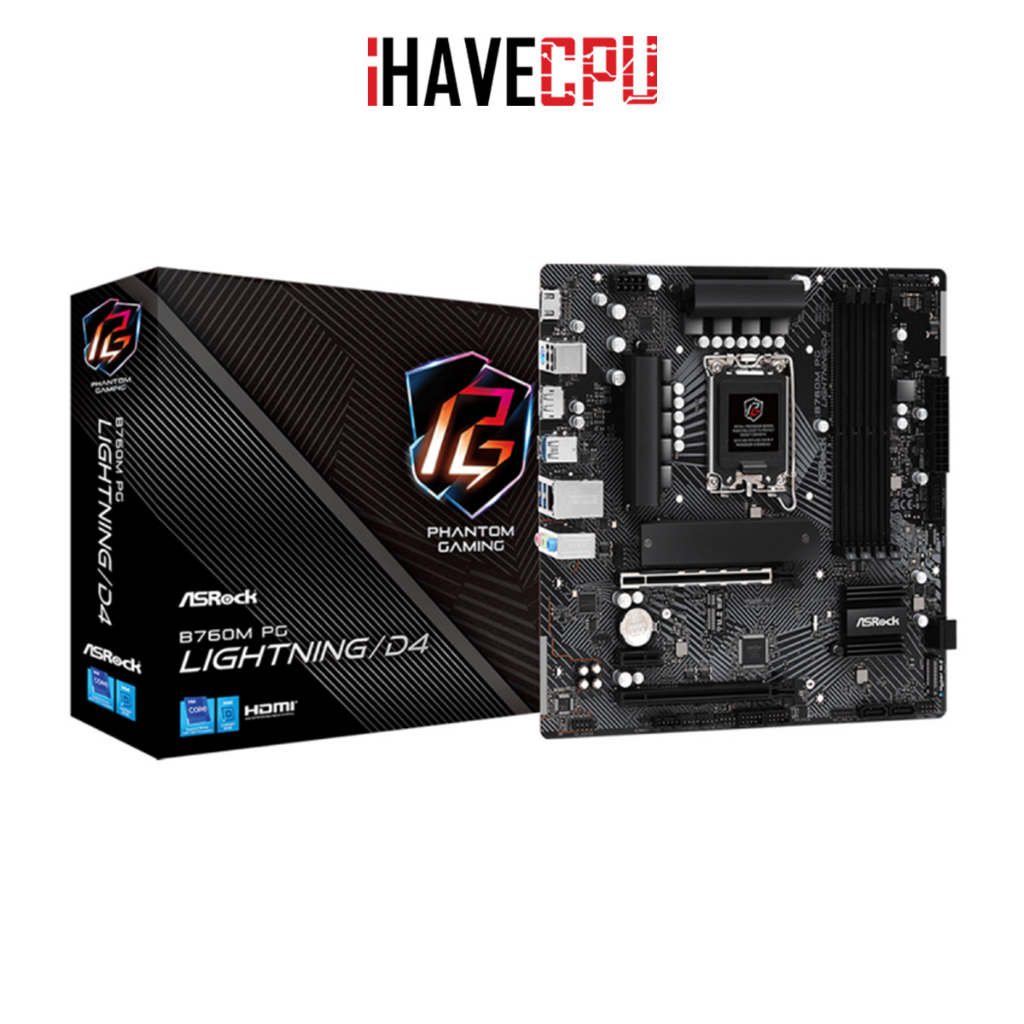 iHAVECPU MAINBOARD (เมนบอร์ด)(1700) ASROCK B760M PG LIGHTNING DDR4