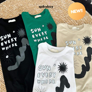 [ส่งฟรีราคาถูก!]💖Spikyboy เสื้อยืดคอกลมแขนสั้นทรงโอเวอร์ไซส์ oversize เนื้อผ้าcotton100% งานสกรีนลายน่ารัก SUNEVERYWHERE