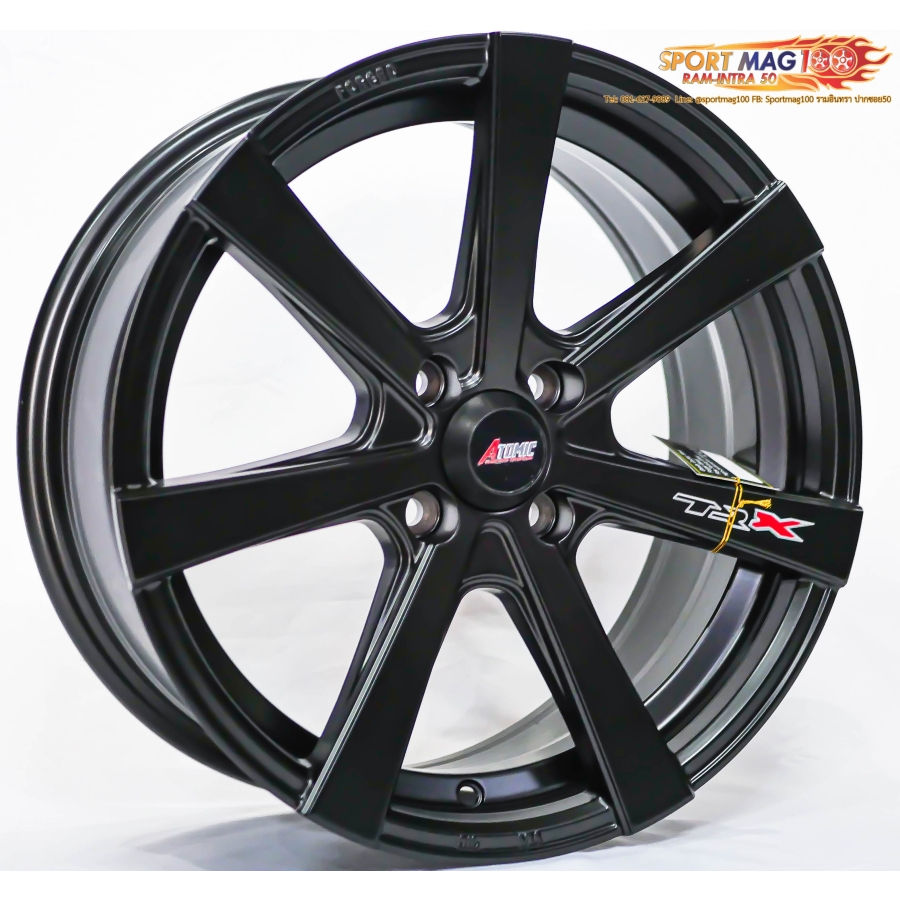ล้อแม็ก Atomic TRX 4รู100 ET35 ดำด้าน กว้าง7 ขอบ16นิ้ว(ราคา4ล้อ)