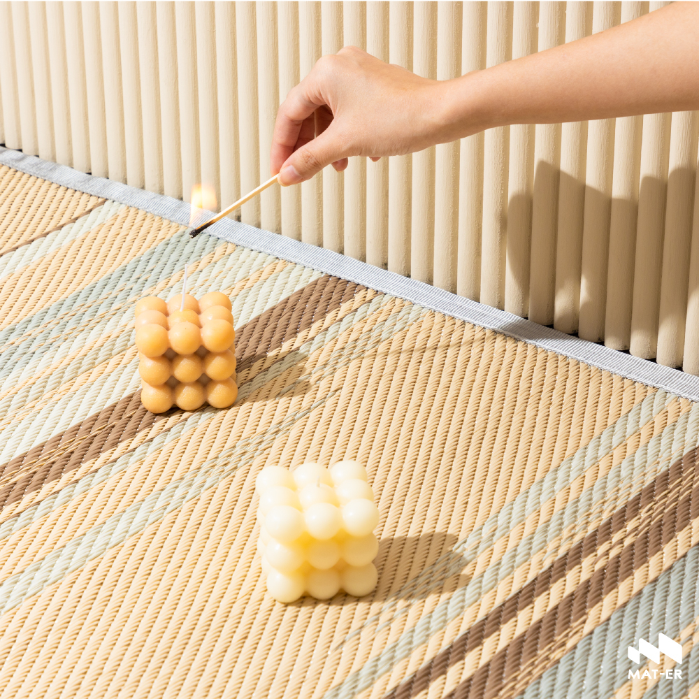 เสื่อแทนพรม Mat-er ลาย Waa-yu (Earth Tone) 180x270 cm พรมไร้ฝุ่น