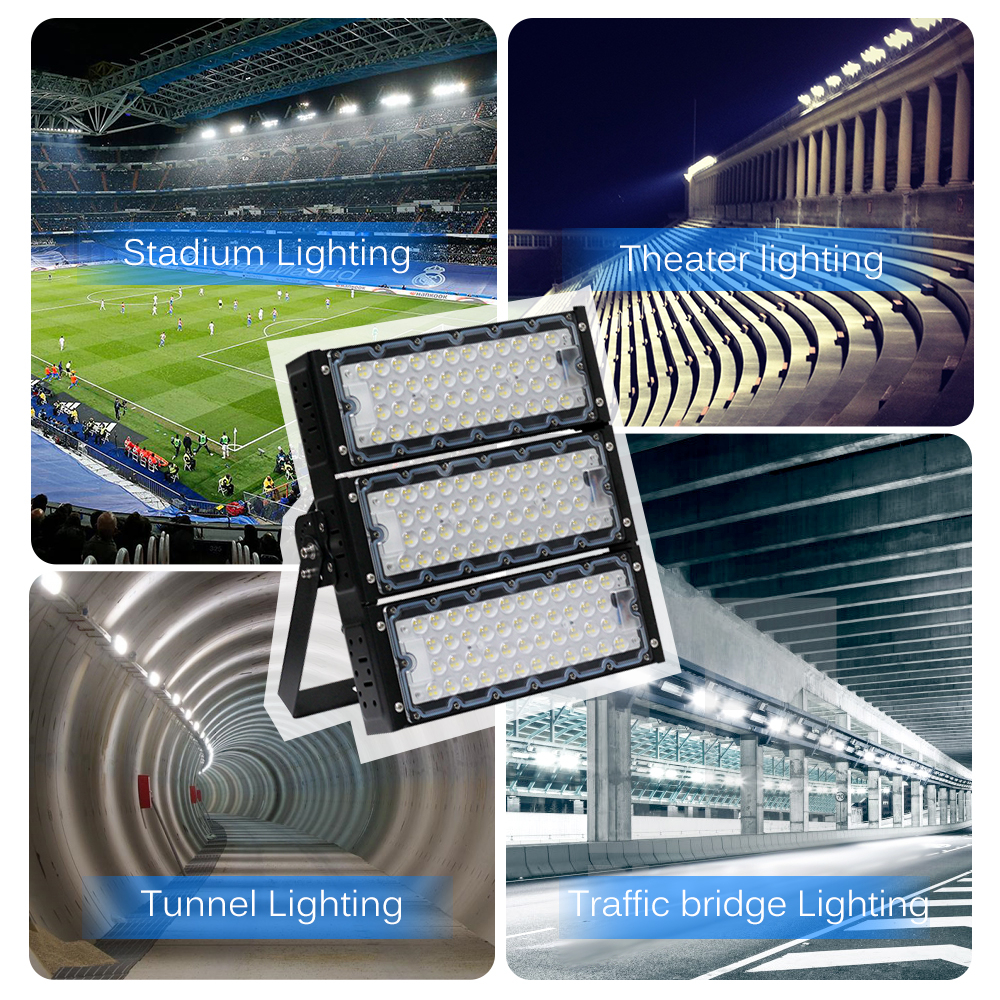 โคมไฟสนามกีฬา AC100-277V LED ความสว่างสูงและพลังงานสูง IP66 กันน้ำ 600W/800W LED โคมไฟสนามกีฬา โรงละคร อุโมงค์ สะพานจราจ - รูปที่ 2