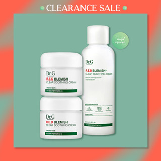 🍀 Dr.G : แท้พร้อมส่ง r.e.d blemish clear soothing cream 70m &amp; clear soothing toner 200mll sale